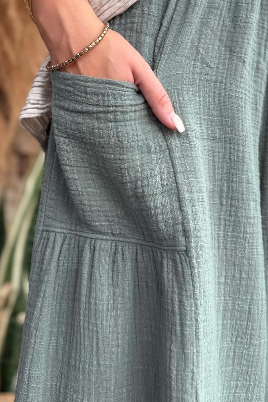 Pure Cotton Santos Quinn Culotte Pant Khaki /11 =